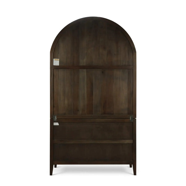 Bramble Lumina Glass Cabinet In Walnut W/ Putty Interior-Bramble-Blue Hand Home