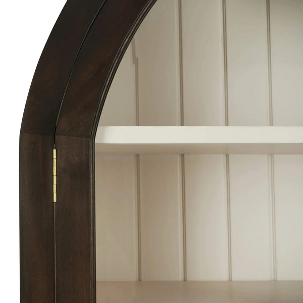 Bramble Lumina Glass Cabinet In Walnut W/ Putty Interior-Bramble-Blue Hand Home