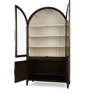Bramble Lumina Glass Cabinet In Walnut W/ Putty Interior-Bramble-Blue Hand Home