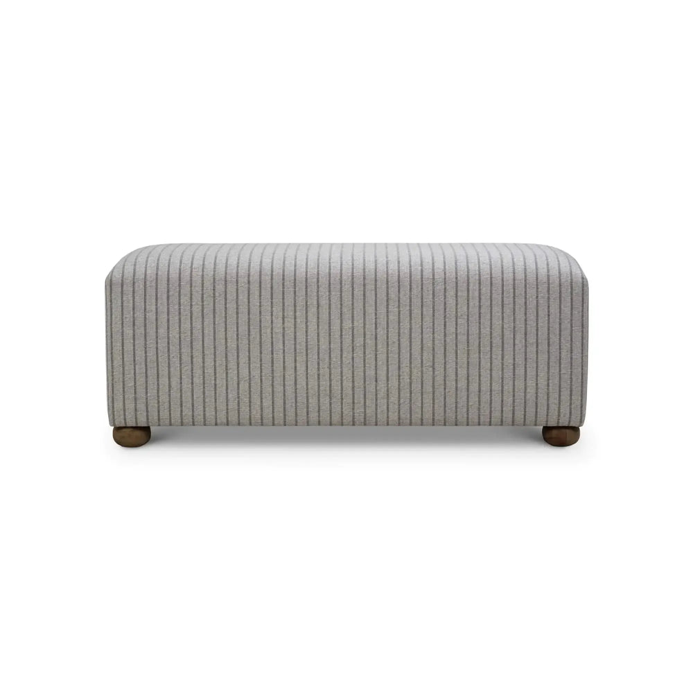 Bramble Luna Ottoman W/ Gray Munson Performance Fabric-Bramble-Blue Hand Home