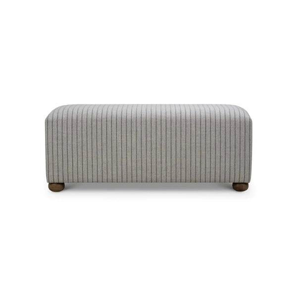 Bramble Luna Ottoman W/ Gray Munson Performance Fabric-Bramble-Blue Hand Home