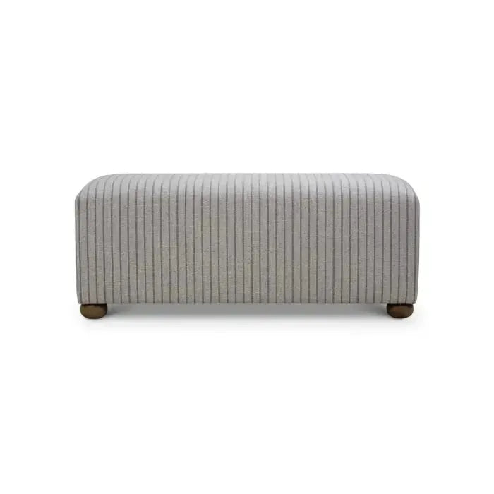 Bramble Luna Ottoman W/ Gray Munson Performance Fabric-Bramble-Blue Hand Home