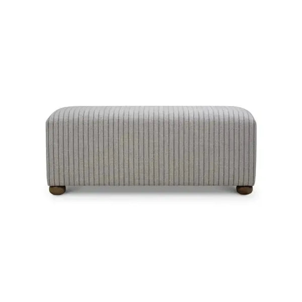 Bramble Luna Ottoman W/ Gray Munson Performance Fabric-Bramble-Blue Hand Home
