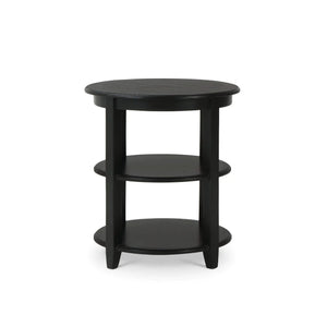 Bramble Luna Round 3 Tier Side Table In Batavia Black-Bramble-Blue Hand Home