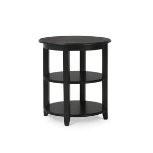 Bramble Luna Round 3 Tier Side Table In Batavia Black-Bramble-Blue Hand Home