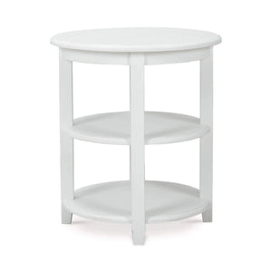 Bramble Luna Round 3 Tier Side Table in Architectural White-Bramble-Blue Hand Home