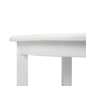 Bramble Luna Round 3 Tier Side Table in Architectural White-Bramble-Blue Hand Home