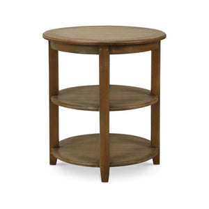 Bramble Luna Round 3 Tier Side Table In Straw Wash-Bramble-Blue Hand Home
