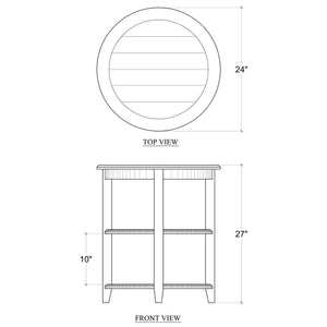 Bramble Luna Round 3 Tier Side Table In Straw Wash-Bramble-Blue Hand Home