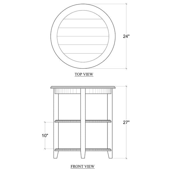 Bramble Luna Round 3 Tier Side Table In Straw Wash-Bramble-Blue Hand Home