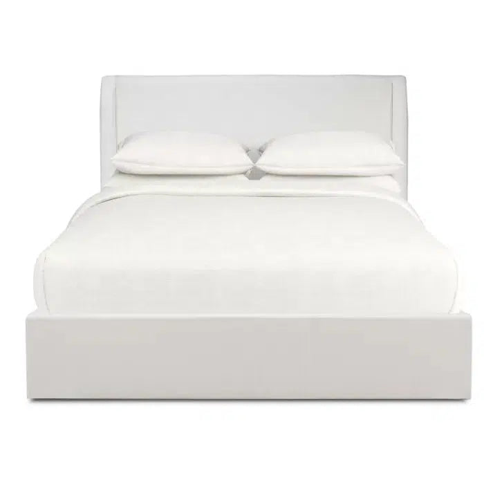 Bramble Luxor Upholstered Bed King In Artic White Performance Fabric-Bramble-Blue Hand Home