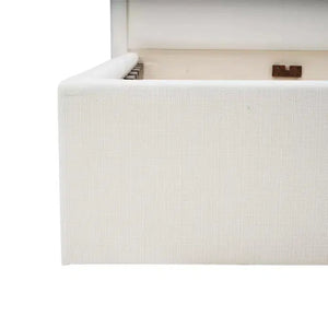 Bramble Luxor Upholstered Bed King In Artic White Performance Fabric-Bramble-Blue Hand Home