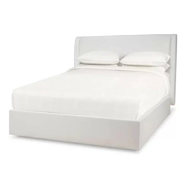 Bramble Luxor Upholstered Bed King In Artic White Performance Fabric-Bramble-Blue Hand Home