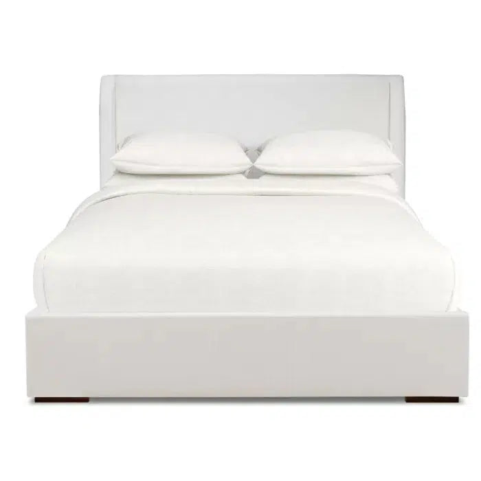 Bramble Luxor Upholstered Bed Queen In Artic White Performance Fabric-Bramble-Blue Hand Home