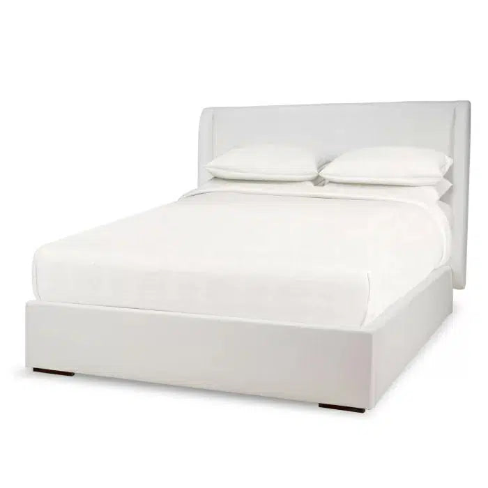 Bramble Luxor Upholstered Bed Queen In Artic White Performance Fabric-Bramble-Blue Hand Home