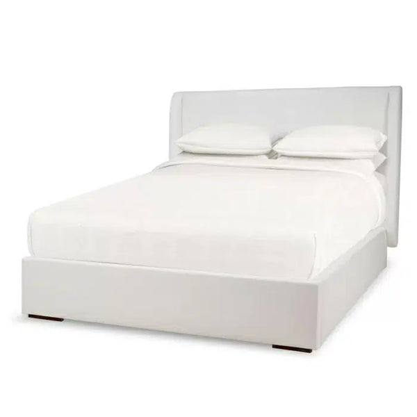 Bramble Luxor Upholstered Bed Queen In Artic White Performance Fabric-Bramble-Blue Hand Home