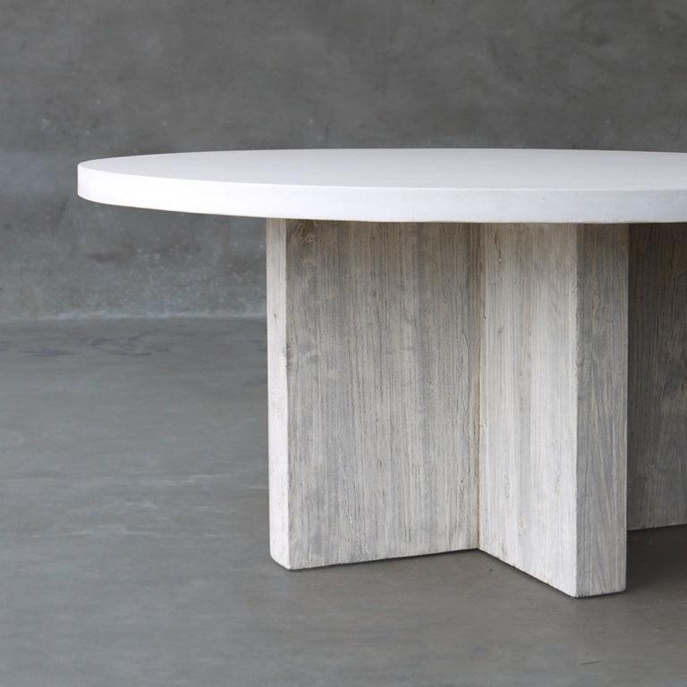 Concrete Top Dining Table - T Base-Blue Hand Home