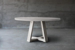 Concrete Top Dining Table - X Base-Blue Hand Home