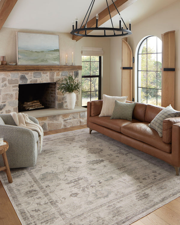 Magnolia Home by Joanna Gaines x Loloi Millie Rug - Silver / Dove-Blue Hand Home