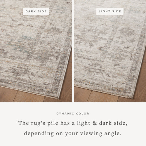 Magnolia Home by Joanna Gaines x Loloi Millie Rug - Silver / Dove-Blue Hand Home