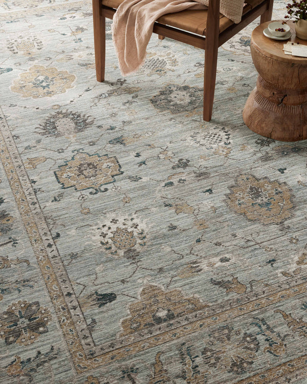 Magnolia Home by Joanna Gaines x Loloi Millie Rug - Sky / Gold-Blue Hand Home
