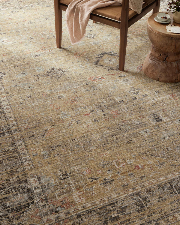 Magnolia Home by Joanna Gaines x Loloi Millie Rug - Gold / Charcoal-Blue Hand Home
