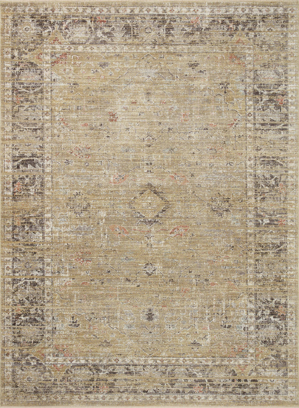 Magnolia Home by Joanna Gaines x Loloi Millie Rug - Gold / Charcoal-Blue Hand Home