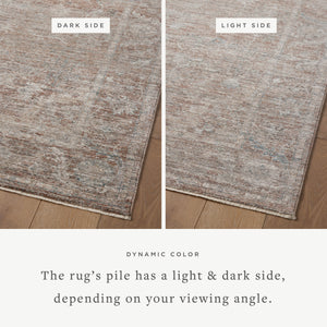Magnolia Home by Joanna Gaines x Loloi Millie Rug - Brick / Fog-Blue Hand Home