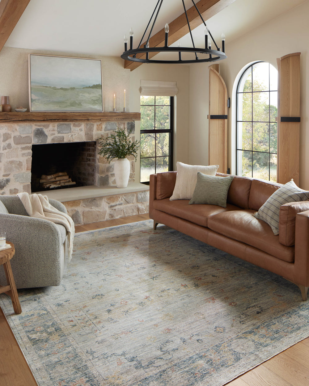 Magnolia Home by Joanna Gaines x Loloi Millie Rug - Slate / Multi-Blue Hand Home