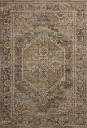 Magnolia Home by Joanna Gaines x Loloi Mona Rug - Bark / Sunrise-Blue Hand Home