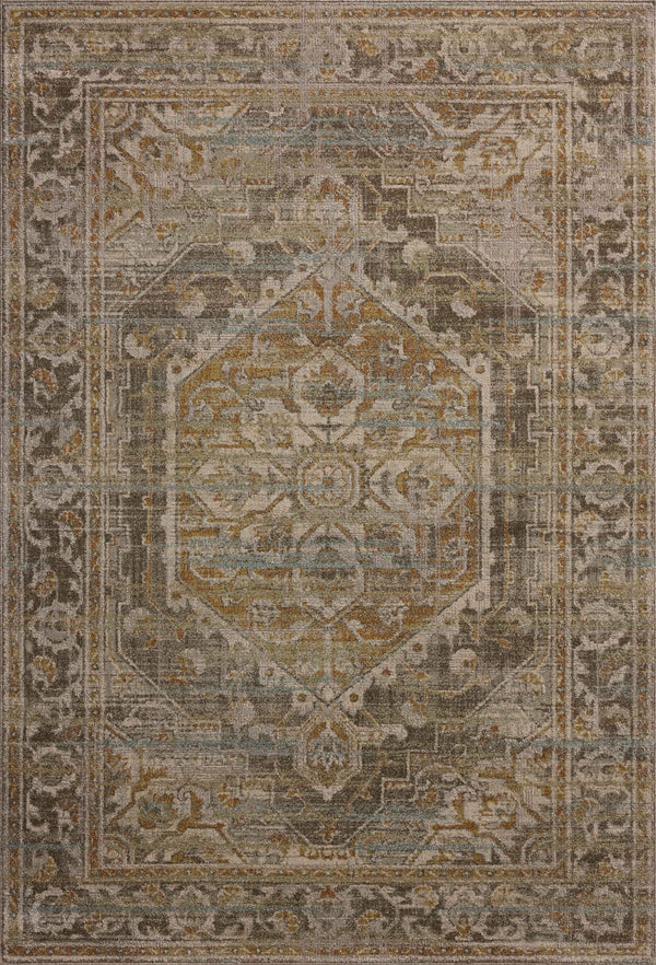Magnolia Home by Joanna Gaines x Loloi Mona Rug - Bark / Sunrise-Blue Hand Home