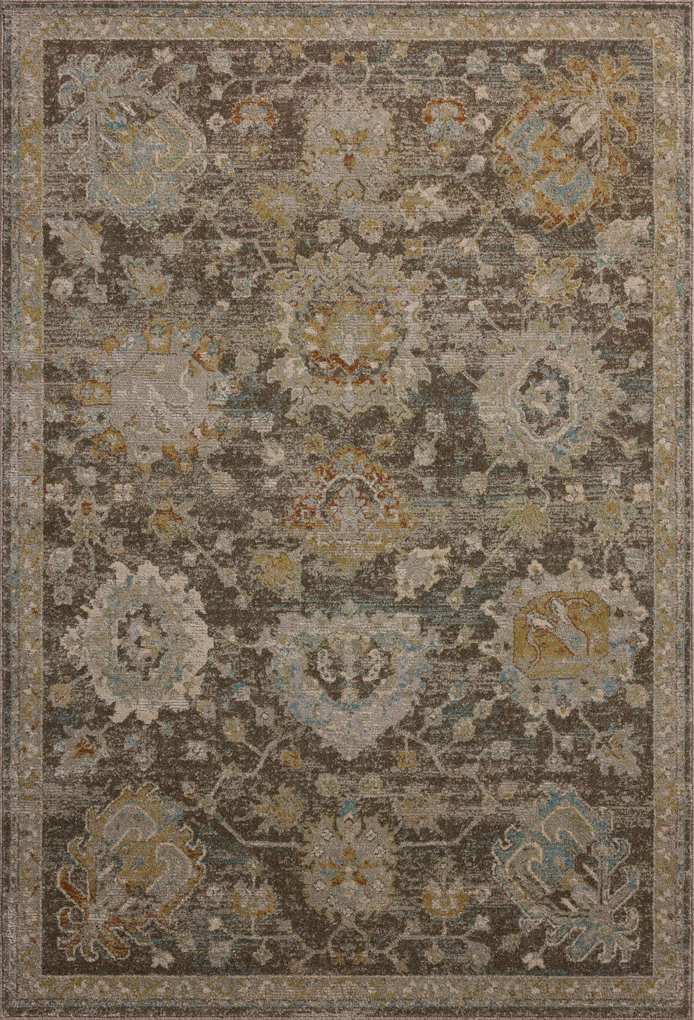 Magnolia Home by Joanna Gaines x Loloi Mona Rug - Bark / Multi-Blue Hand Home
