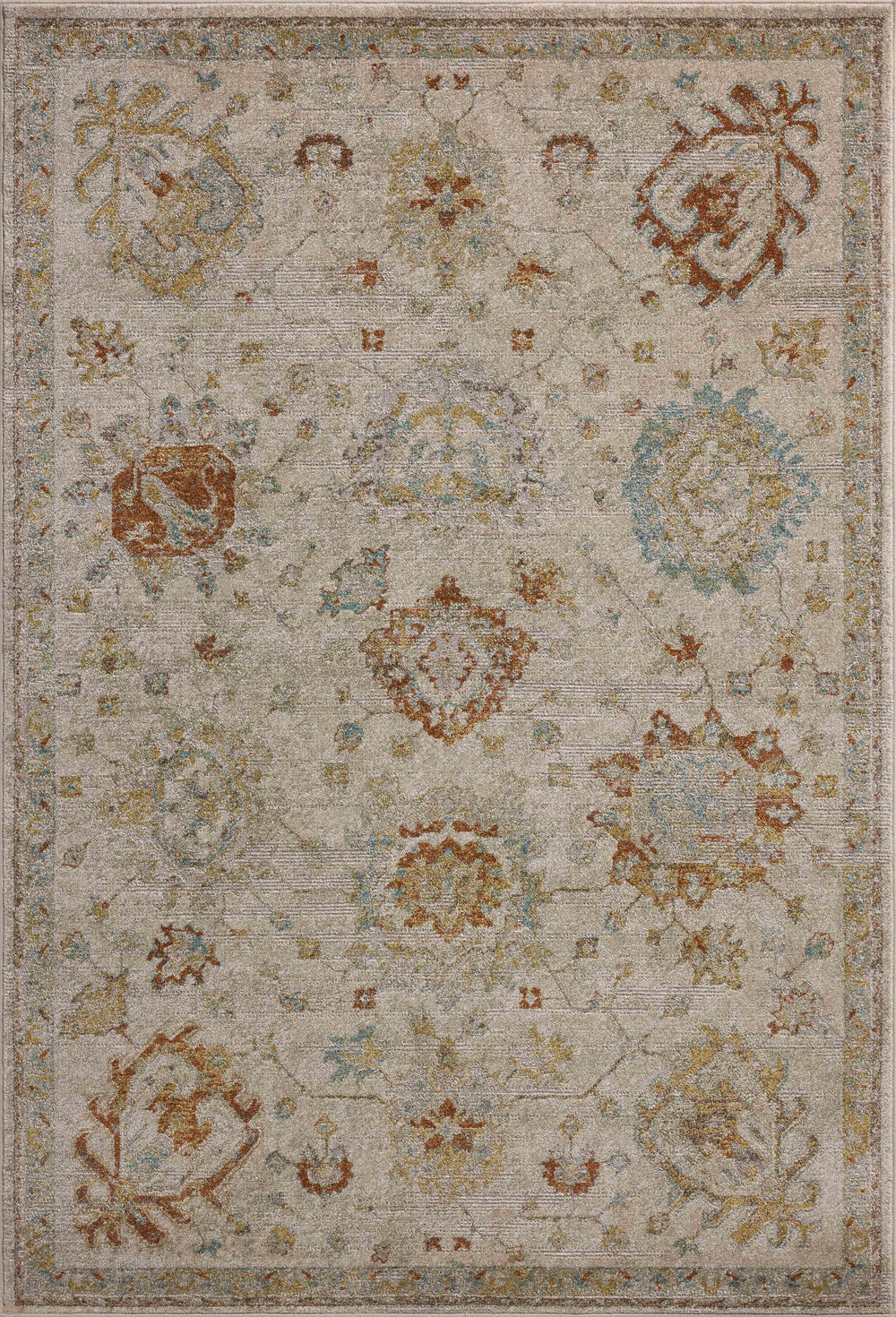 Magnolia Home by Joanna Gaines x Loloi Mona Rug - Oatmeal / Multi-Blue Hand Home
