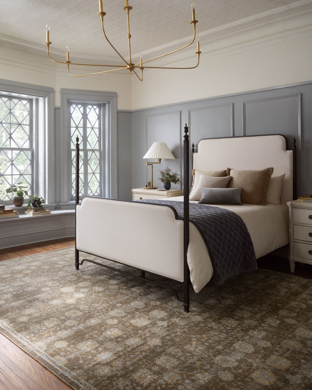 Magnolia Home by Joanna Gaines x Loloi Mona Rug - Bark / Natural-Blue Hand Home