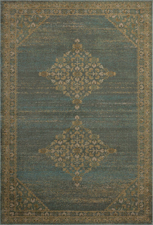 Magnolia Home by Joanna Gaines x Loloi Mona Rug - Aqua / Wheat-Blue Hand Home