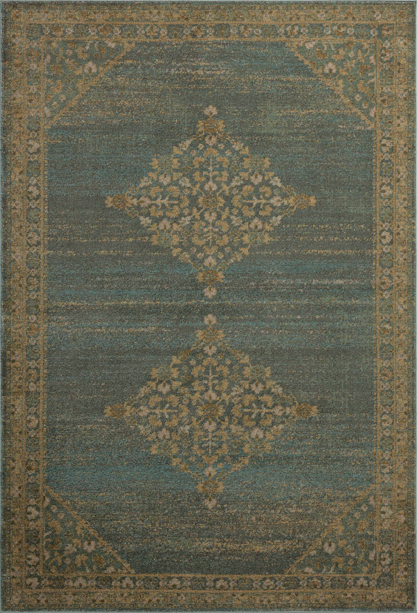Magnolia Home by Joanna Gaines x Loloi Mona Rug - Aqua / Wheat-Blue Hand Home