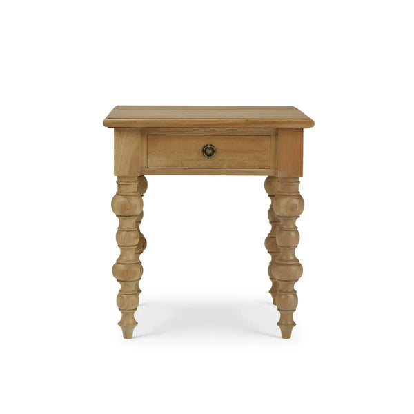 Bramble Madison 1 Drawer End Table In Fruitwood-Bramble-Blue Hand Home