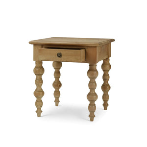 Bramble Madison 1 Drawer End Table In Fruitwood-Bramble-Blue Hand Home