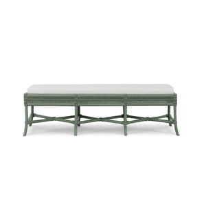 Marina Rattan Bench-Blue Hand Home