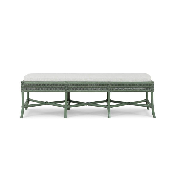 Marina Rattan Bench-Blue Hand Home