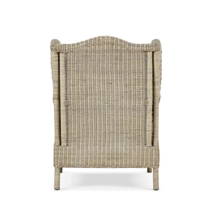Marina Rattan Chair Handcrafted Solid Hardwood and Natural Rattan Furniture-Blue Hand Home