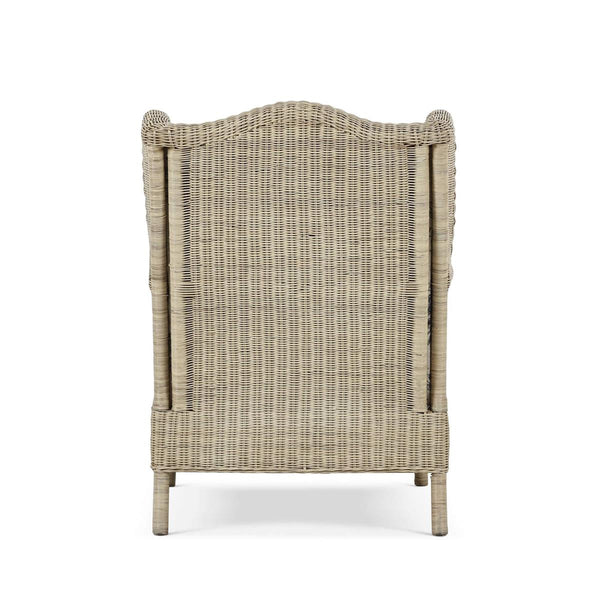 Marina Rattan Chair Handcrafted Solid Hardwood and Natural Rattan Furniture-Blue Hand Home