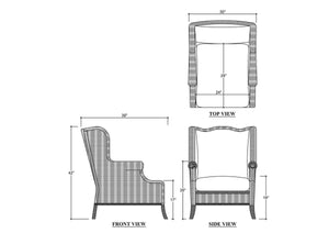 Marina Rattan Chair Handcrafted Solid Hardwood and Natural Rattan Furniture-Blue Hand Home