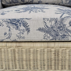 Marina Rattan Chair Handcrafted Solid Hardwood and Natural Rattan Furniture-Blue Hand Home