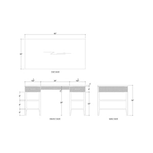 Marisol Desk w/ Rattan-Blue Hand Home