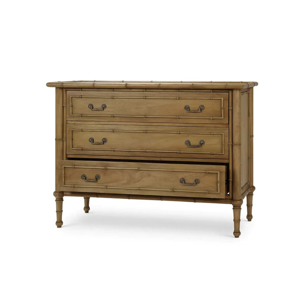 Bramble Martinique 3 Drawer Dresser In Antique French Oak-Bramble-Blue Hand Home