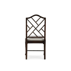 Bramble Martinique Bamboo Dining Chair in Walnut w/ Arctic White Performance Fabric-Bramble-Blue Hand Home