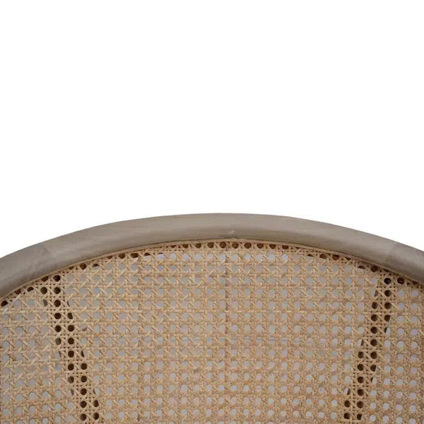 Bramble Mayfair Chair In Sandbar W/ Arctic White Performance Fabric & Rattan Natural On Back-Bramble-Blue Hand Home
