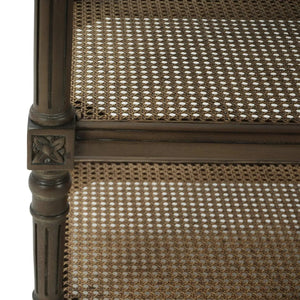 Bramble Melissa Side Table In Straw Wash W/ Rattan Glaze On Shelves-Bramble-Blue Hand Home
