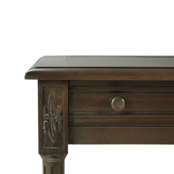 Bramble Melissa Side Table In Straw Wash W/ Rattan Glaze On Shelves-Bramble-Blue Hand Home